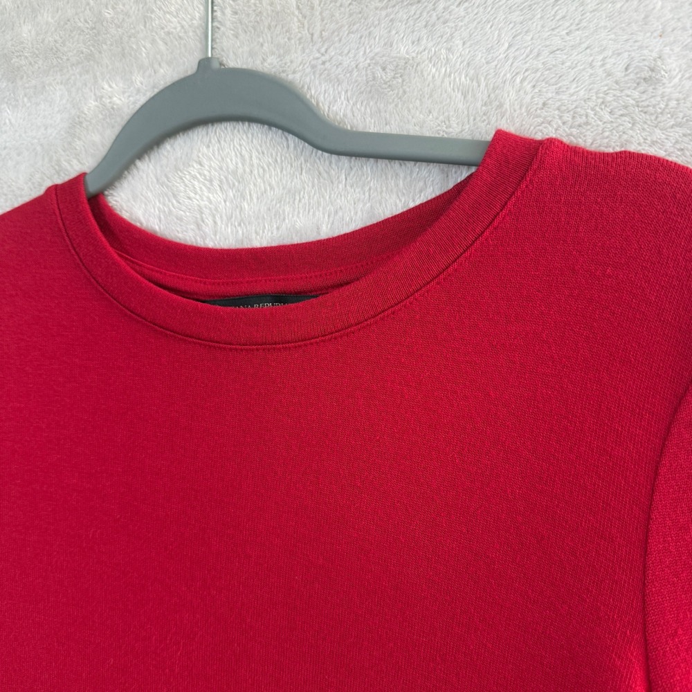 Banana Republic Soft Luxe Long Sleeve Crew Neck Top Red Small Holidays Chic - Picture 7 of 7